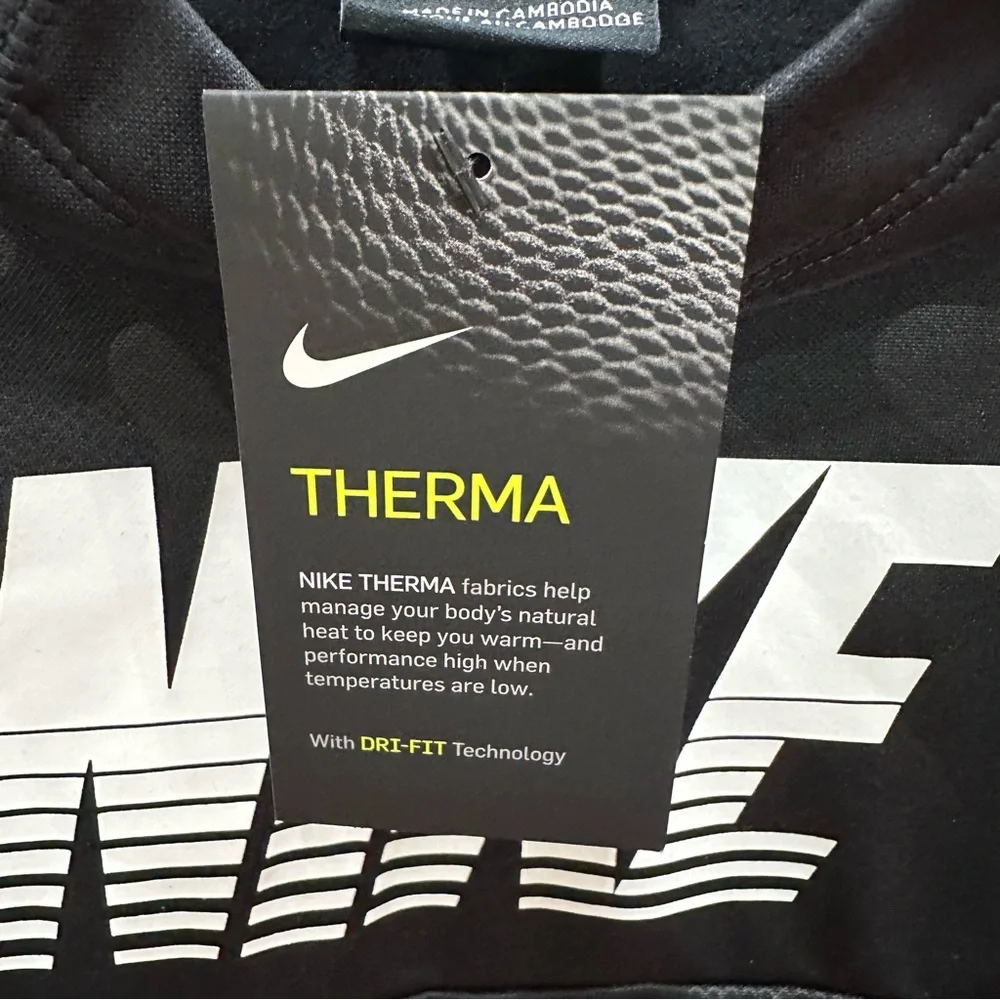 Boys Black Nike Therma Sweatshirt Hoodie